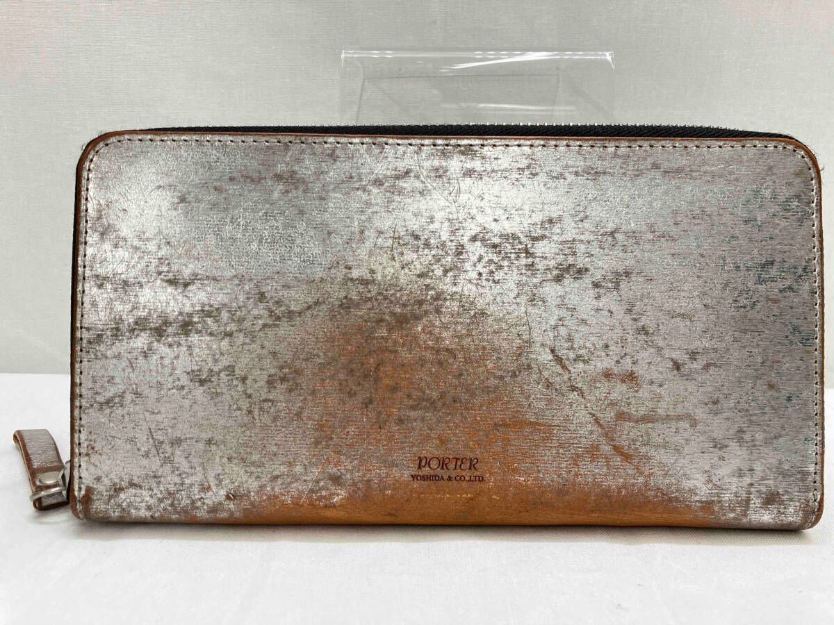 PORTER ポーター　本革　長財布　銀箔ダメージ加工　YOSHIDA&co. PORTER ポーター 本革 長財布 銀箔ダメージ加工 YOSHIDA&co. PORTER