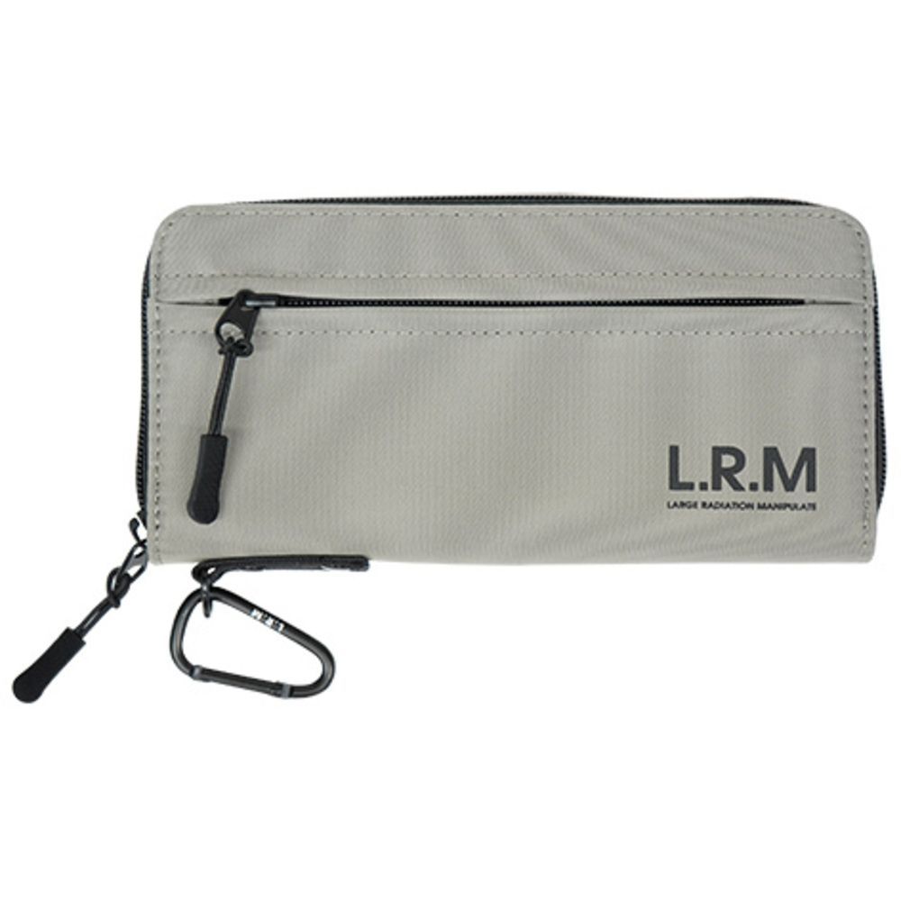 ライトグレー  L.R.M ナイロン隠しジップロング財布 lrm 財布 CMK23-0963 長財布 さいふ ロングウォレット ラウンドファスナー カラビナ付き メンズ シンプル おしゃれ 旅行 男の子 中学生 高校生 