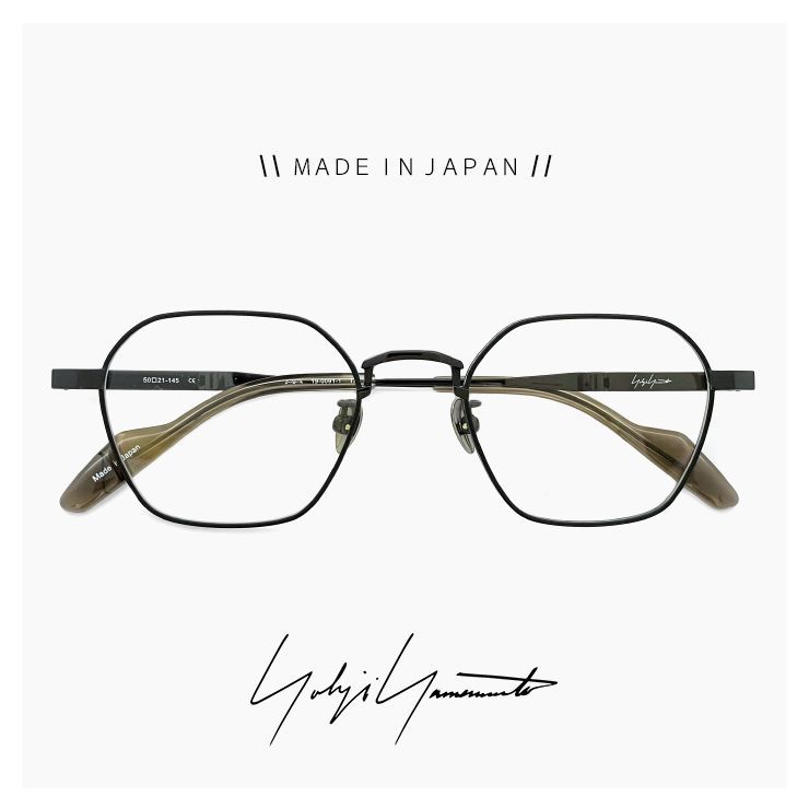 【新品】 メンズ ヨウジ ヤマモト 19-0091 1 c01 50mm メガネ 日本製 Yohji Yamamoto 眼鏡 ブランド メタル オクタゴン 型 ベータ チタン 黒縁 黒ぶち フレーム ダミーレンズ発送