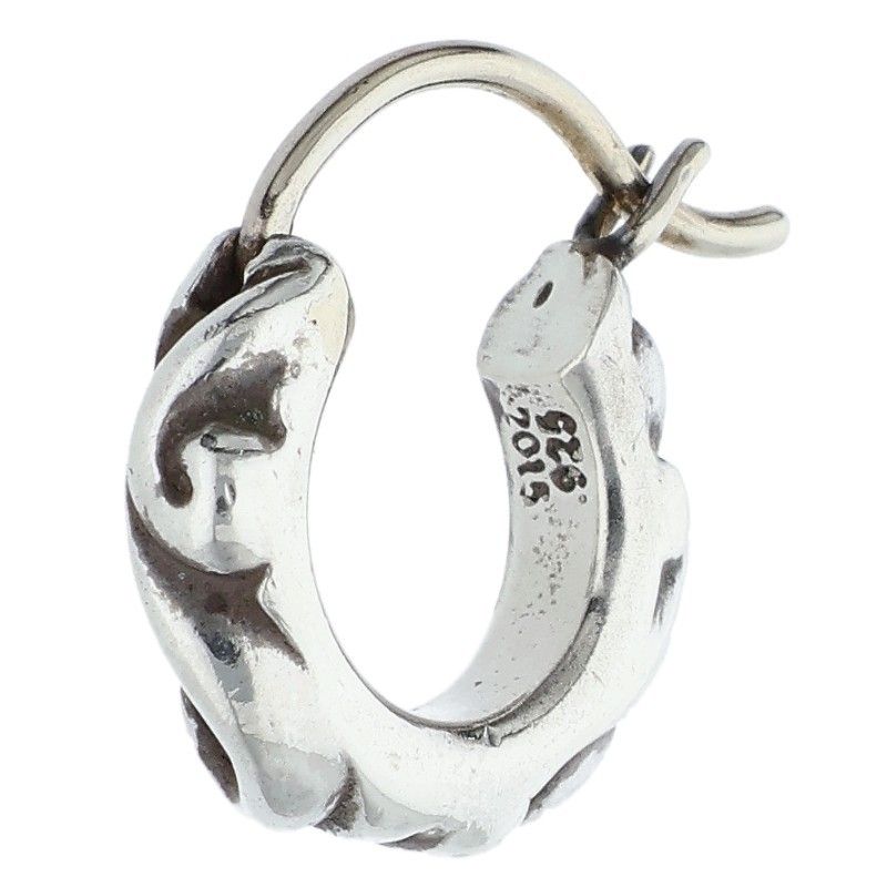 クロムハーツ TNY HOOP SCRL タイニースクロールフープ シルバーピアス メンズ