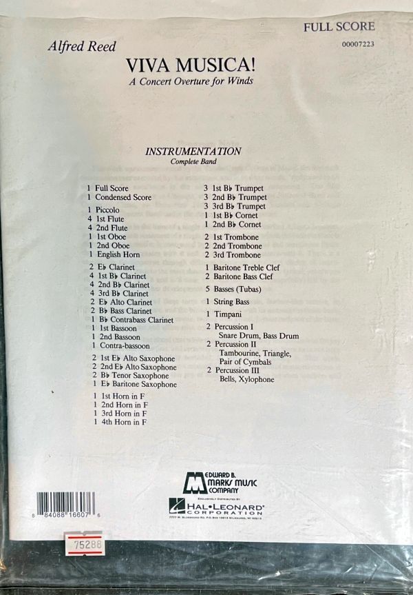 アルフレッド・リード ビバ・ムジカ (吹奏楽)輸入楽譜 Alfred Reed Viva Musica 洋書