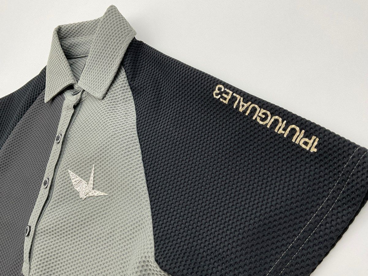 未使用品】1PIU1UGUALE3 GOLF 身頃切り替えメッシュポロシャツ サイズ2