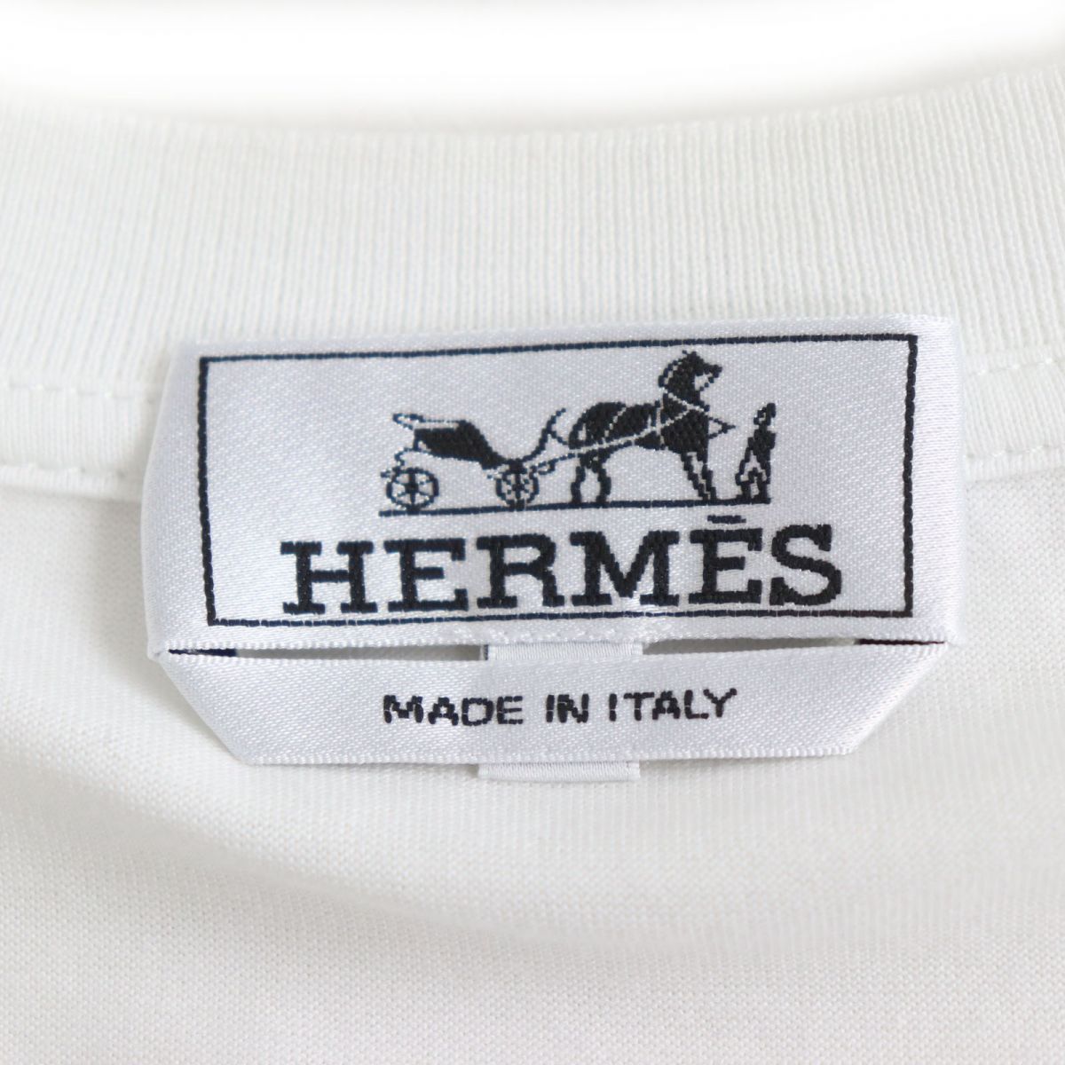 極美品◆20SS HERMES エルメス シルク切り替え クルーネック 半袖Tシャツ ホワイト×グレー M メンズ イタリア製 正規品