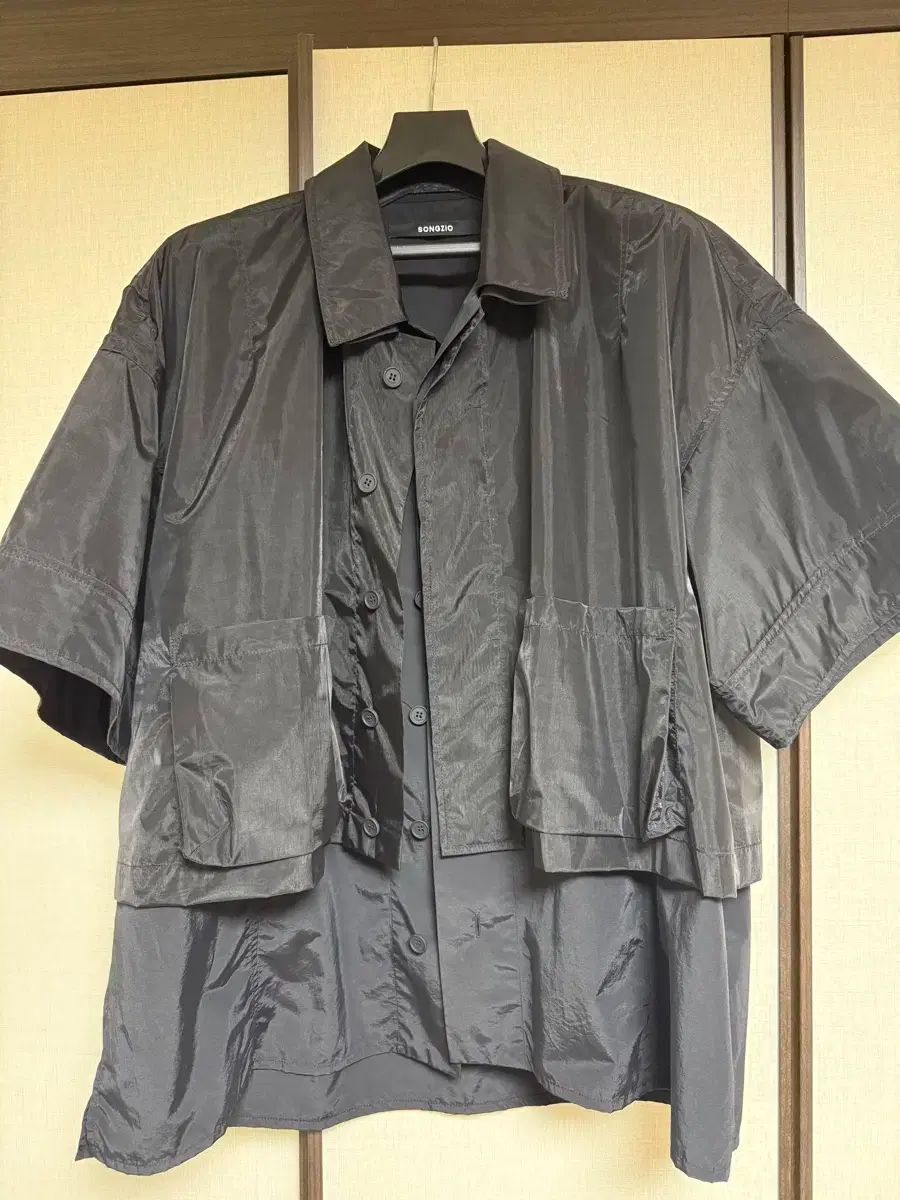 SONGZIO HOMME ソンジオ オム コレクション ベール ダブル レイヤード シャツ 46サイズ