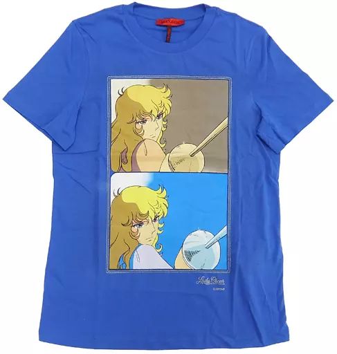 衣類　オスカル・フランソワ・ド・ジャルジェ レディ オスカル エンブロイダリーTシャツ ブラック Lサイズ 「ベルサイユのばら×MAX＆Co.」 中古】衣類 オスカル・フランソワ・ド・ジャルジェ レディ