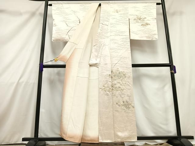 平和屋着物□訪問着 駒刺繍 草花文 金糸 正絹 逸品 AAAZ3618mf