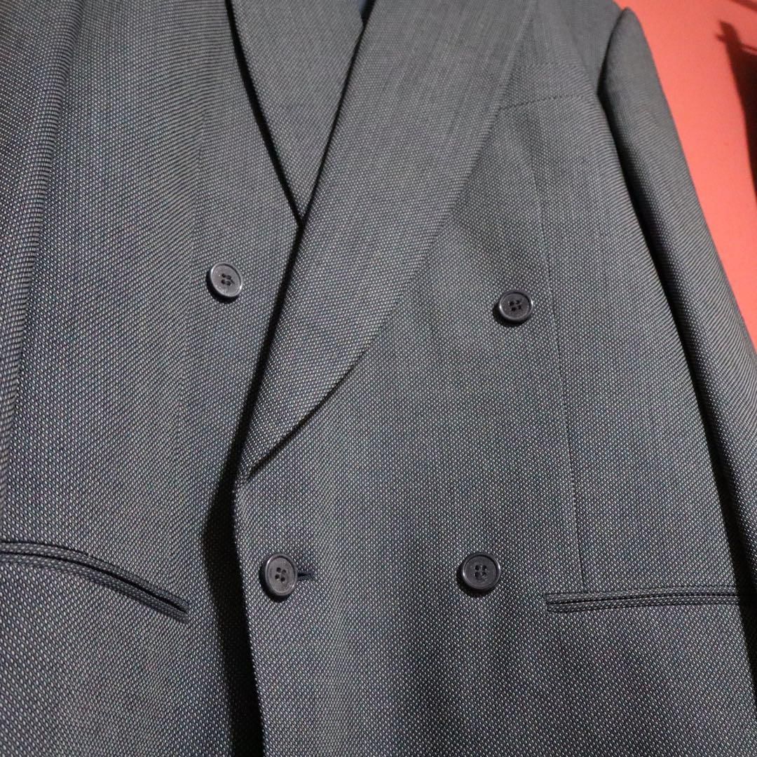 Giorgio Armani ダブル セットアップ グレー GIORGIO ARMANI ピークドラペル グレー総柄 ダブル セットアップ