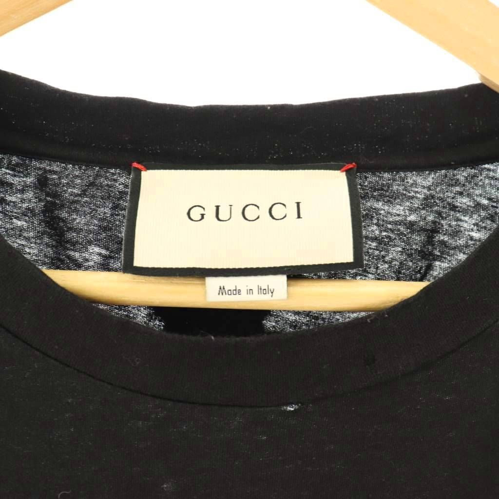 【GUCCI】グッチ シェリーライン フリル 刺繍ロゴ 半袖 ポロシャツ 黒 GUCCI ロゴ入りポロシャツ 半袖 グッチ GUCCI ポロシャツ 半袖