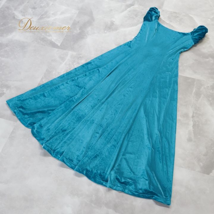 フラダンス 衣装 ワンピース ドレス ブルー系 u'ino! フラ ダンス