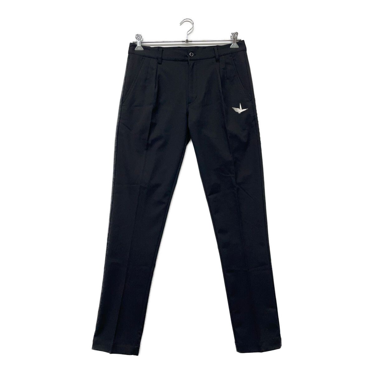 メンズ ウノピュウノウグァーレトレ 1piu1uguale3 パンツ 5 L ブラック シルバーパーツ 刺しゅうロゴ ストレッチ