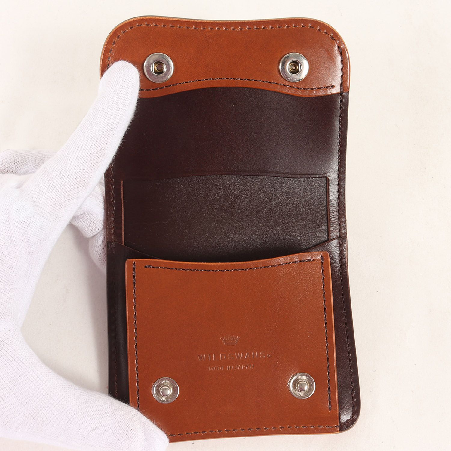 WILDSWANS PALM ダークブラウン コンパクト財布 選べるノベルティ付