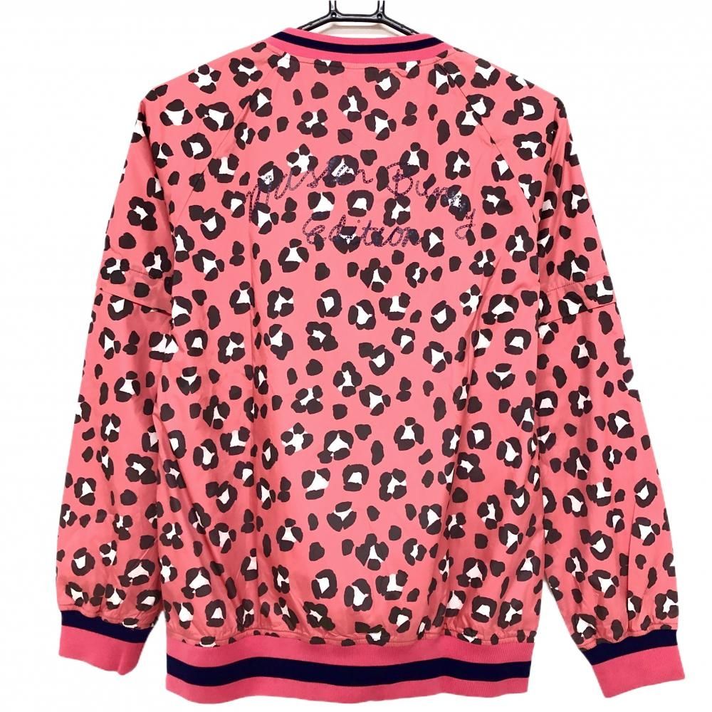 超 マスターバニー 2WAYスニード レッド×ブラウン レオパード柄 袖着脱可 レディース 2 L ゴルフウェア MASTER BUNNY EDITION