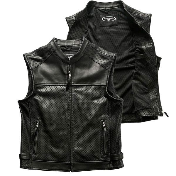 HARLEY ANGEL バイクベスト 本革製 ベスト レザーベスト 本革