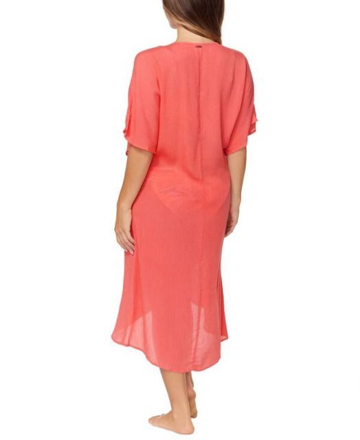 送料無料 ライジンズ レディース ワンピース トップス Juniors Paradise High-Low Dress Cover-Up Coral