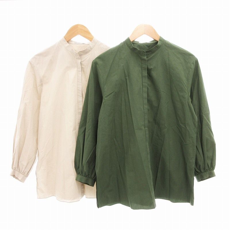 セオリーリュクス　ウール混　美シルエット　ブラウス　トップス　カーキ系　38 theory luxe（セオリーリュクス）ブラウス カーキ サイズ:38(M位