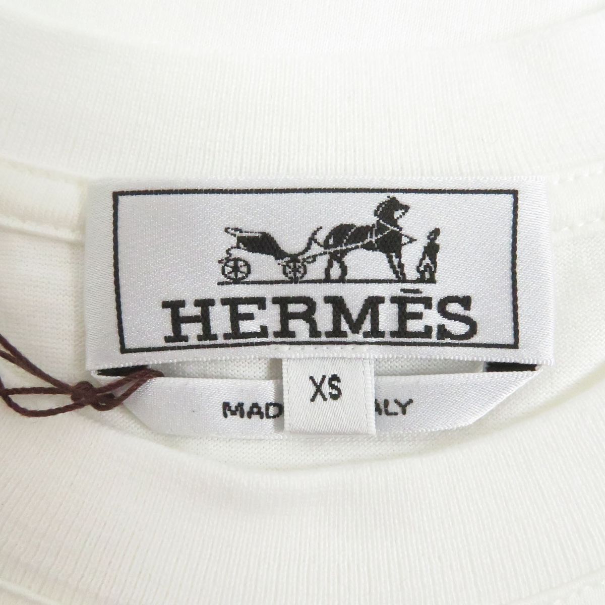 未使用品□23SS HERMES/エルメス コットン100％ クルーネック 半袖