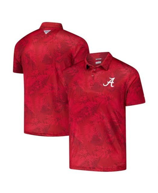 【送料無料】 コロンビア メンズ ポロシャツ トップス Men's Crimson Alabama Crimson Tide PFG Super Terminal Tackle Omni-Shade Bangalow's Polo Shirt Crimson
