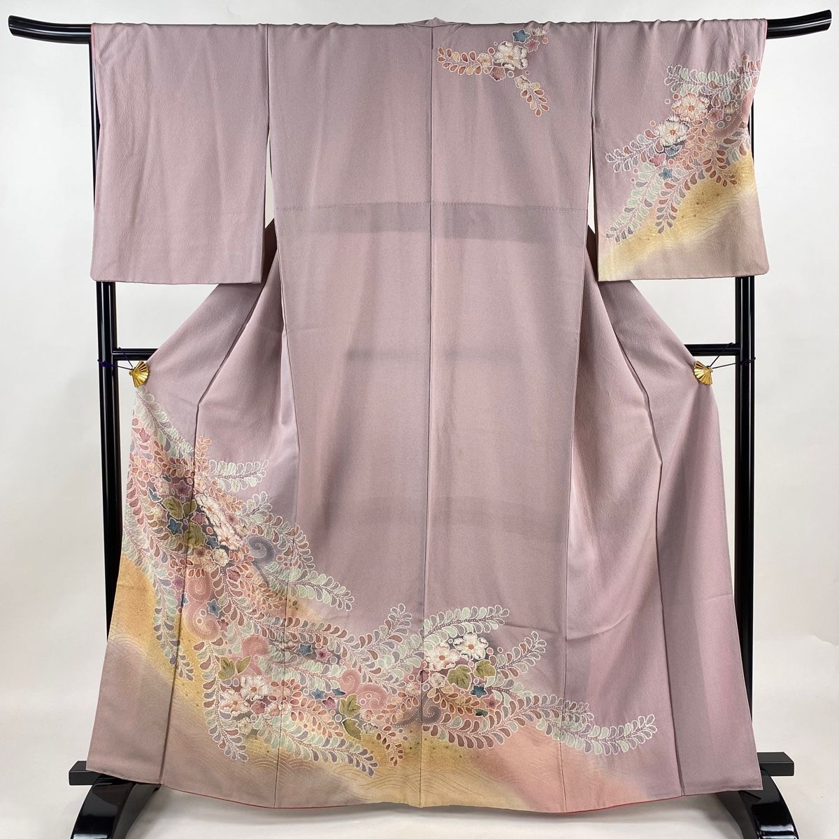 訪問着 身丈163.5cm 裄丈67.5cm L 袷 やまと 辻ヶ花 波 金彩