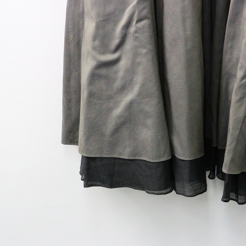 ヨーガンレール コットン シルク レイヤード フレア ワンピース M