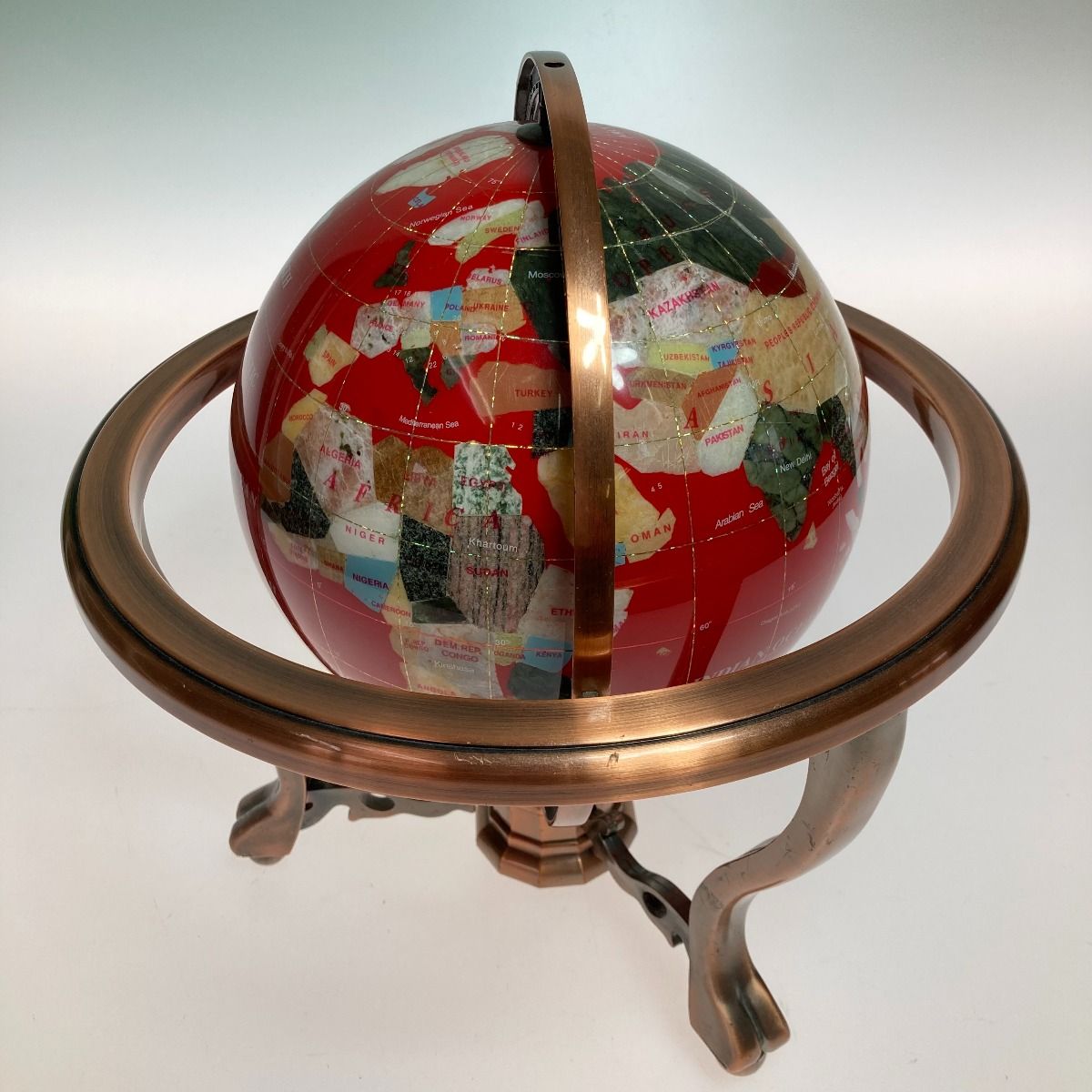 天然石地球儀/方位磁石付