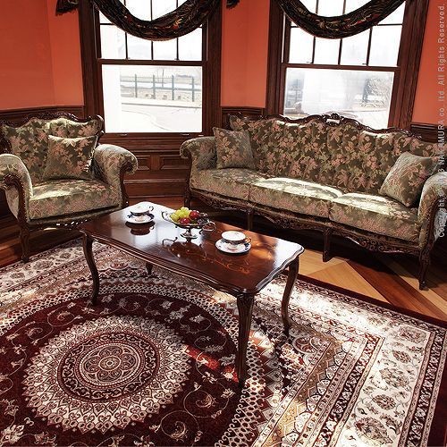 アンティーク調 輸入家具 ヴェローナクラシック 猫脚象嵌ネスト