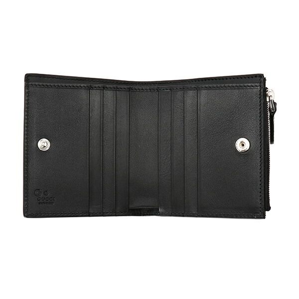 新品 グッチ GUCCI 2つ折り財布 マイクロ グッチシマ ブラック 黒