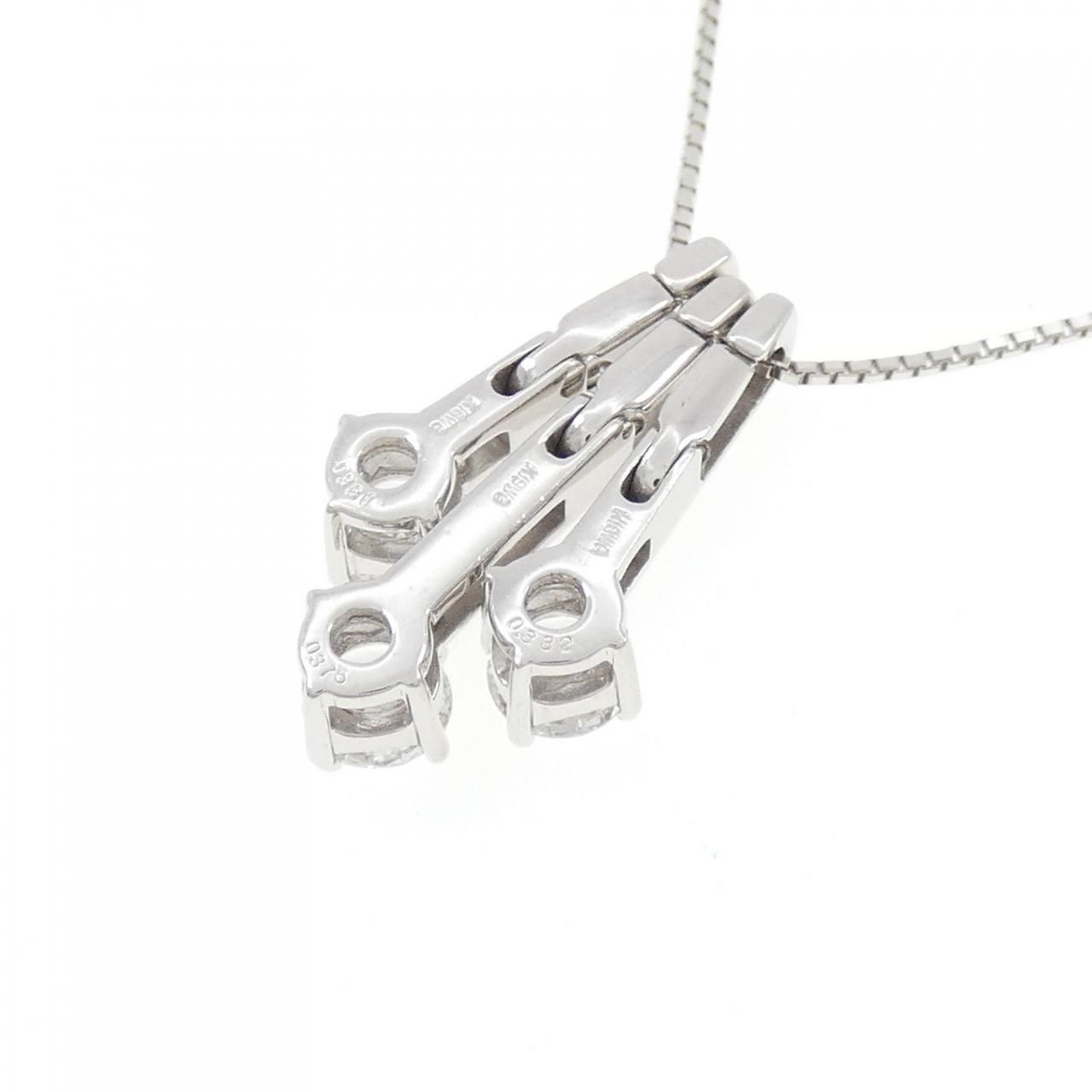 K18WG ダイヤモンド ネックレス 0.332CT 0.375CT 0.331CT D-E SI2 VG  