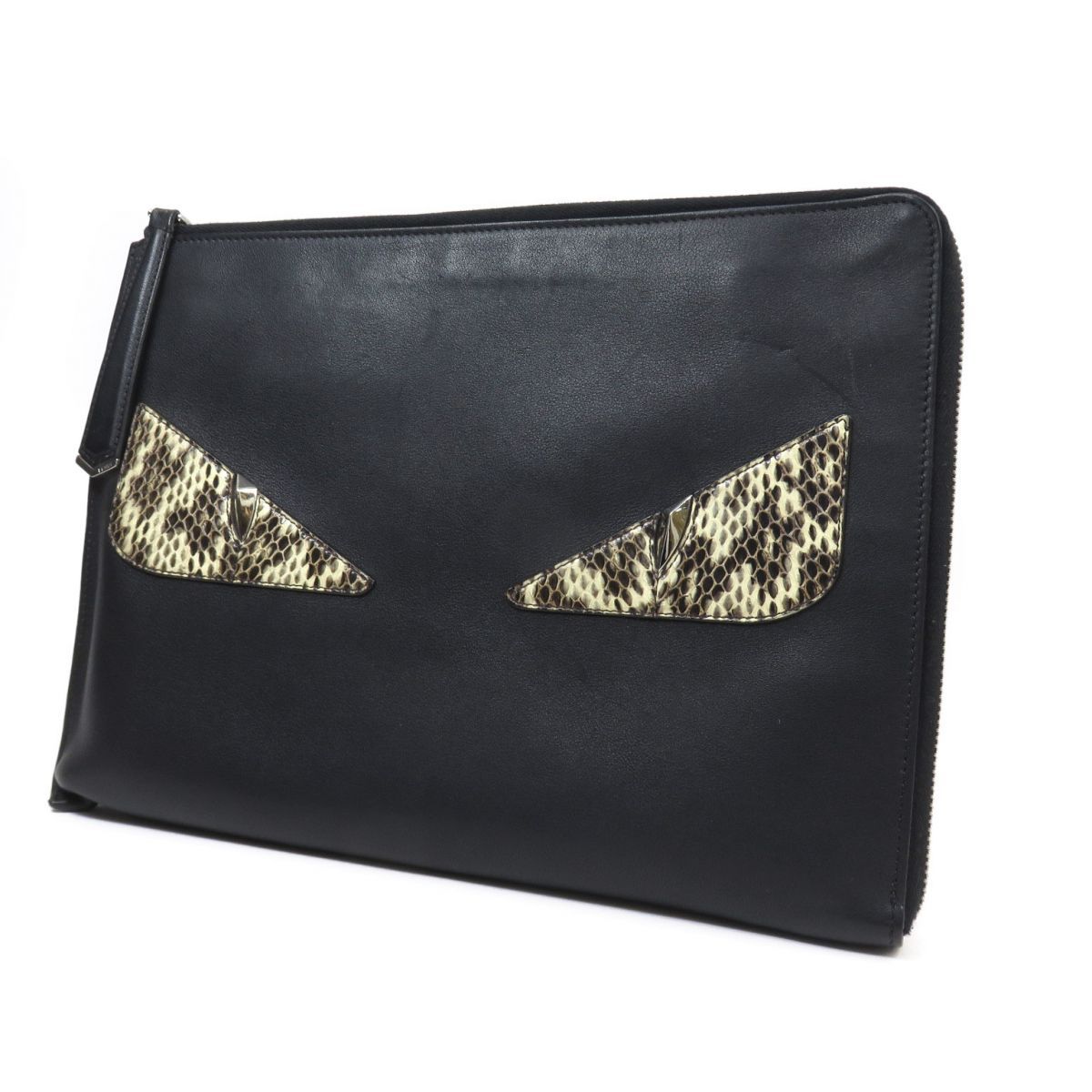 FENDI フェンディ バッグバグズ パイソン クラッチバッグ 8M0370 FENDI フェンディ バッグバグズ パイソン クラッチバッグ 8M0370