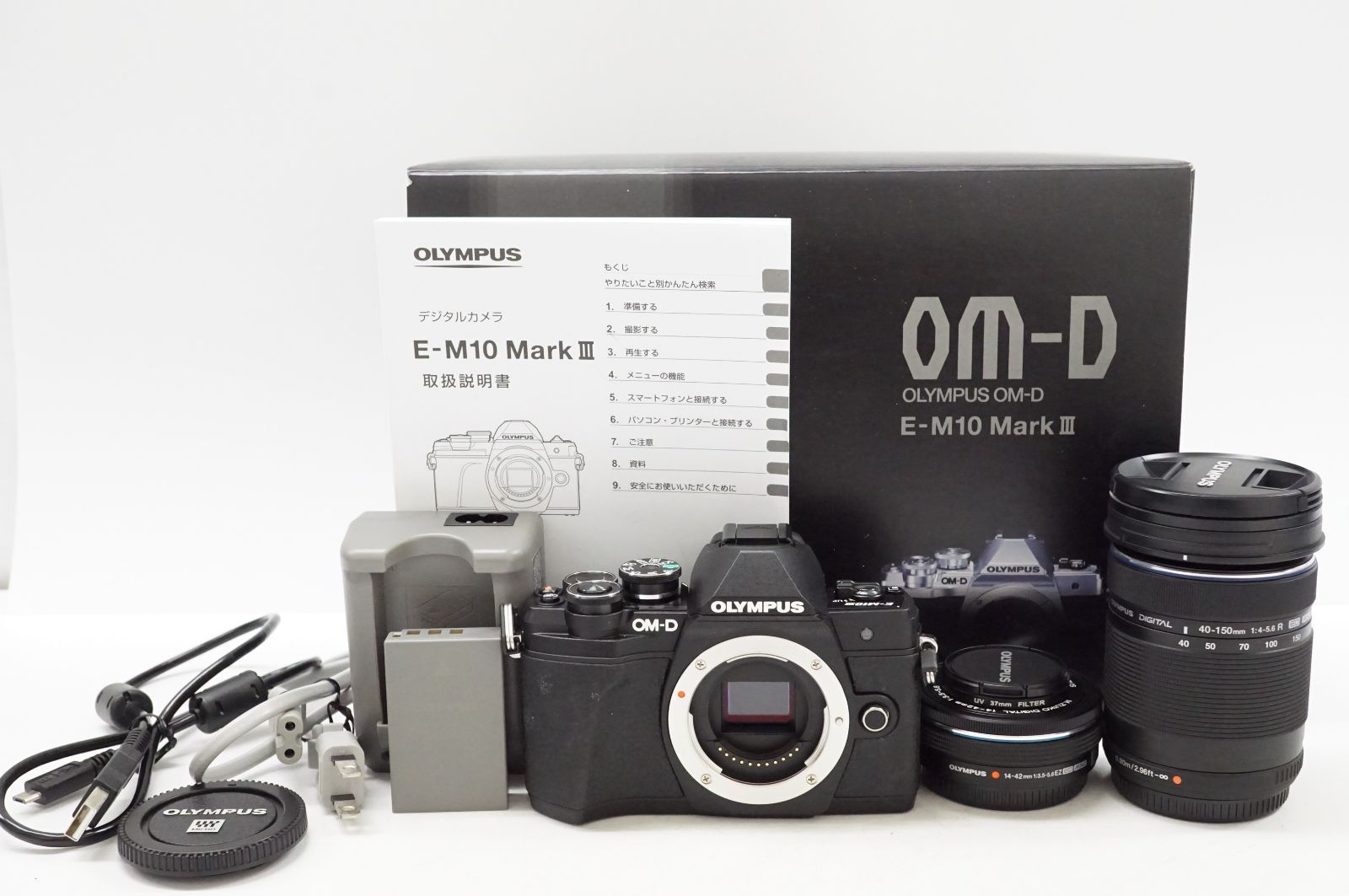 L131612 OLYMPUS ミラーレス一眼カメラ OM-D E-M10 Mark III 14-42mm 40-150mm レンズ2本付き オリンパス