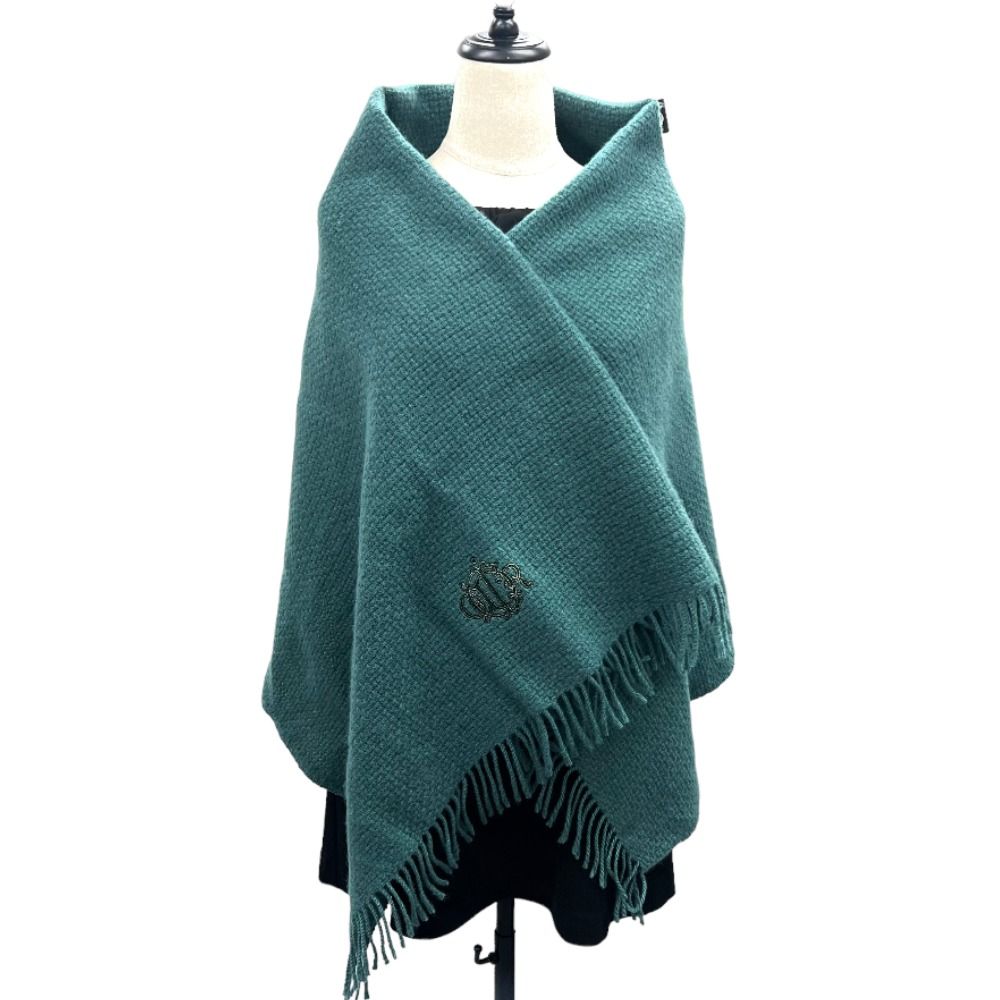 Christian Dior クリスチャンディオール ストール ニット 緑系 ウール  