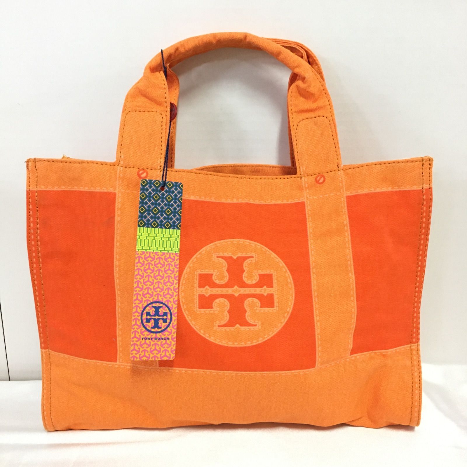 タグ付き】TORY BURCH トリーバーチ トートバッグ オレンジ キャンバス