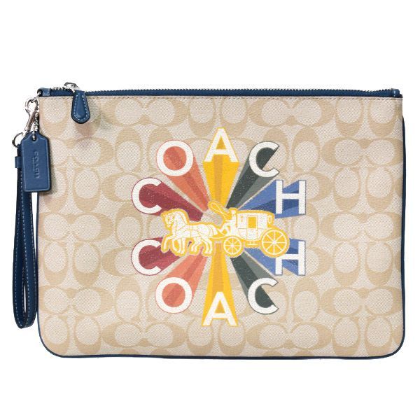 コーチ バッグ COACH コーティングキャンバス スムースレザー シグネチャー シティ トートバッグ ブラウン×ブラック coach5696 コーチ バッグ COACH コーティングキャンバス スムースレザー