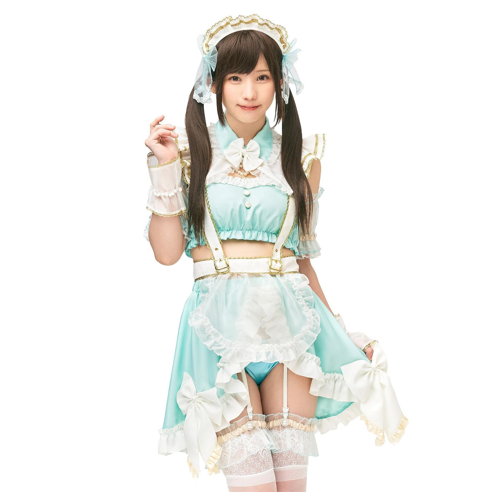 数量 コスプレ ハロウィン アニバーサリーメイド えなこコラボ セパレート レディース クリアストーン Clearstone グリーン