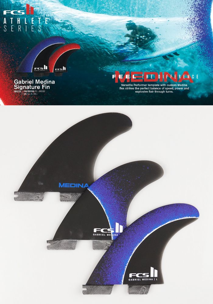 BM FCS2 GM ガブリエル メディーナ PC + aircore FCS II Gabriel Medina PC AirCore Tri Fin Set – Cleanline Surf