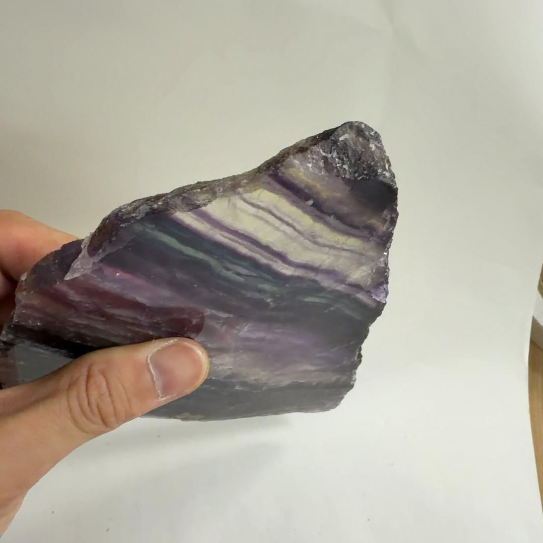 E31702】レインボーフローライト スライス 蛍石 グラデーション 虹色