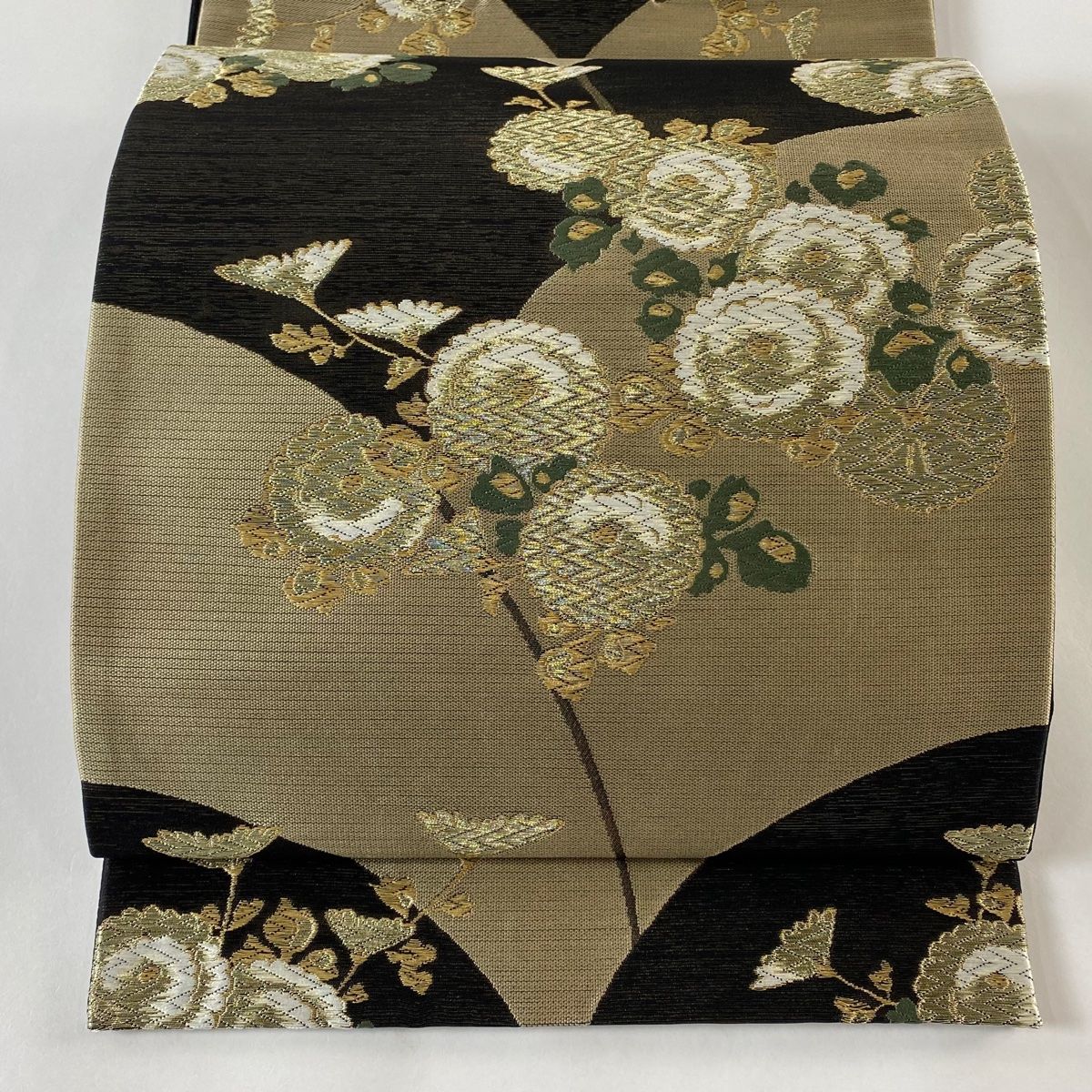 O0249 美品 逸品 上品 唐織 正絹 袋帯 平和屋着物○六通柄袋帯 唐織 御園 献上梅若松文 金銀糸 引箔