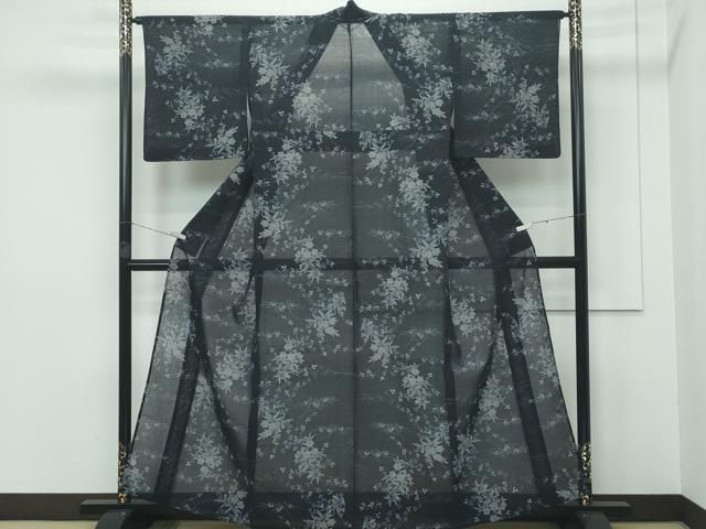 平和屋着物 上 夏物 小千谷紬 紗 草花文 ♥ CZAA3408s5