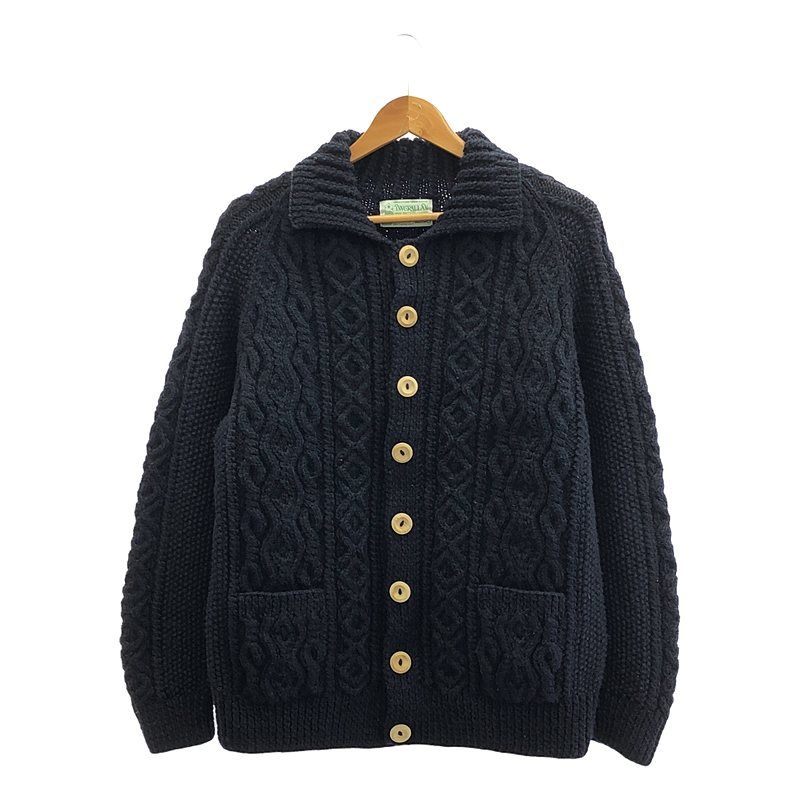 Inverallan 3a ネイビー ケーブルニットカーディガン