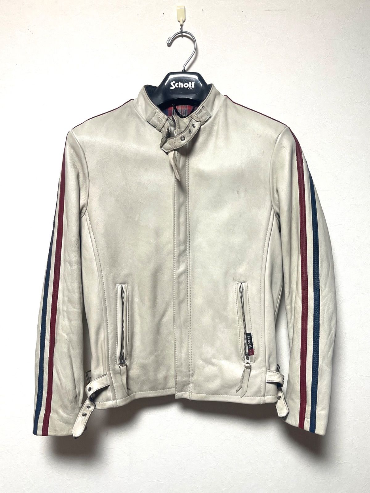 Schottクラッシックレーサー エージング加工 シングルライダース（サイズS） Schottクラシックレーサー ショットレザージャケットS