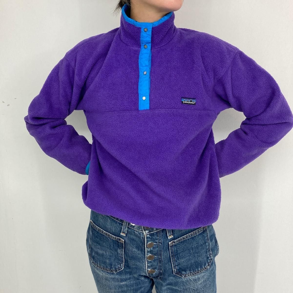 税込?送料無料】 90s USA製 Patagonia フリース プルオーバー パープル