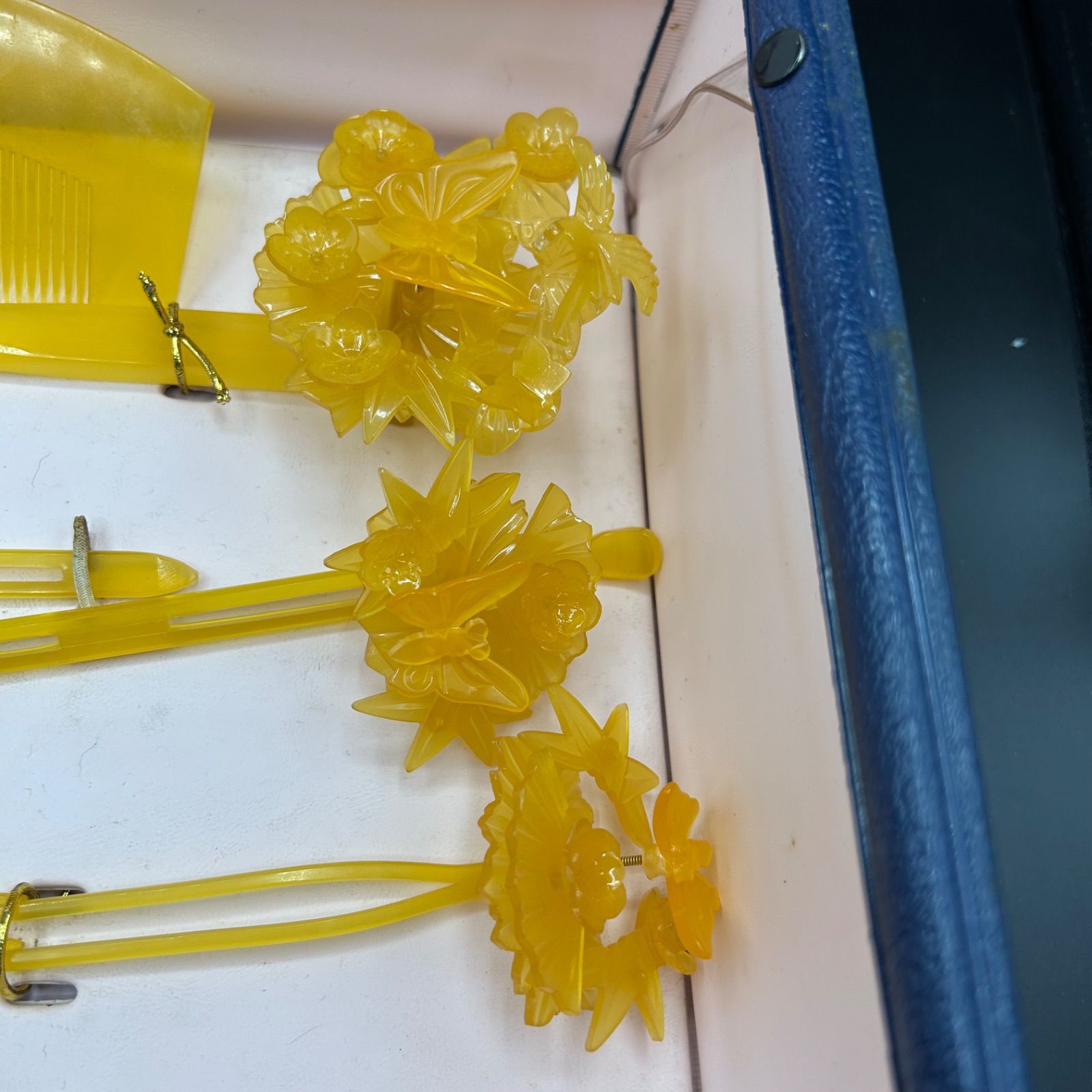 【超レア】昭和レトロ　花嫁　花魁　べっ甲花飾りのかんざしセット　美容院　時代劇 超レア】昭和レトロ 花嫁 花魁 べっ甲花飾りのかんざしセット 美容院