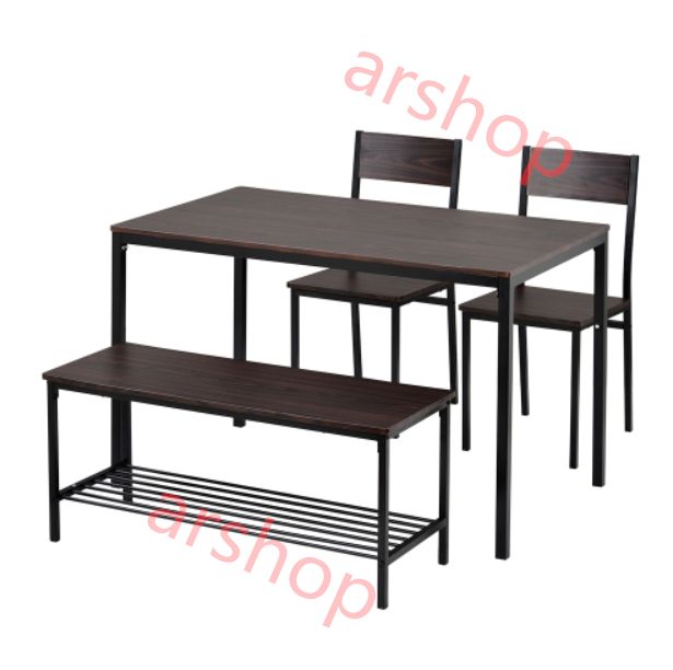 ダークブラウン 木製 ダイニングテーブル　4点セット　直接引き取りも可能 ダークブラウン 木製 ダイニングテーブル 4点セット 直接引き取りも