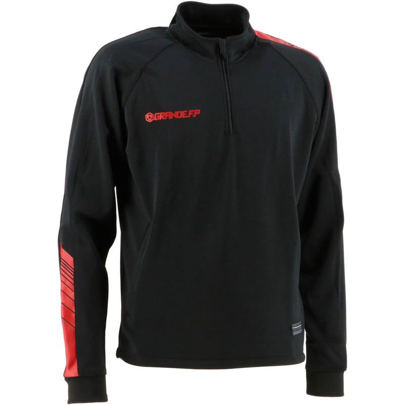 GRANDE.F.P グランデエフピー GRANDE.F.Pハイパー.ハーフジップ.ストレッチジャージジャケット フットサル ＷＵＰニットジャケット gfph20402-0 0935 ブラック×レッ