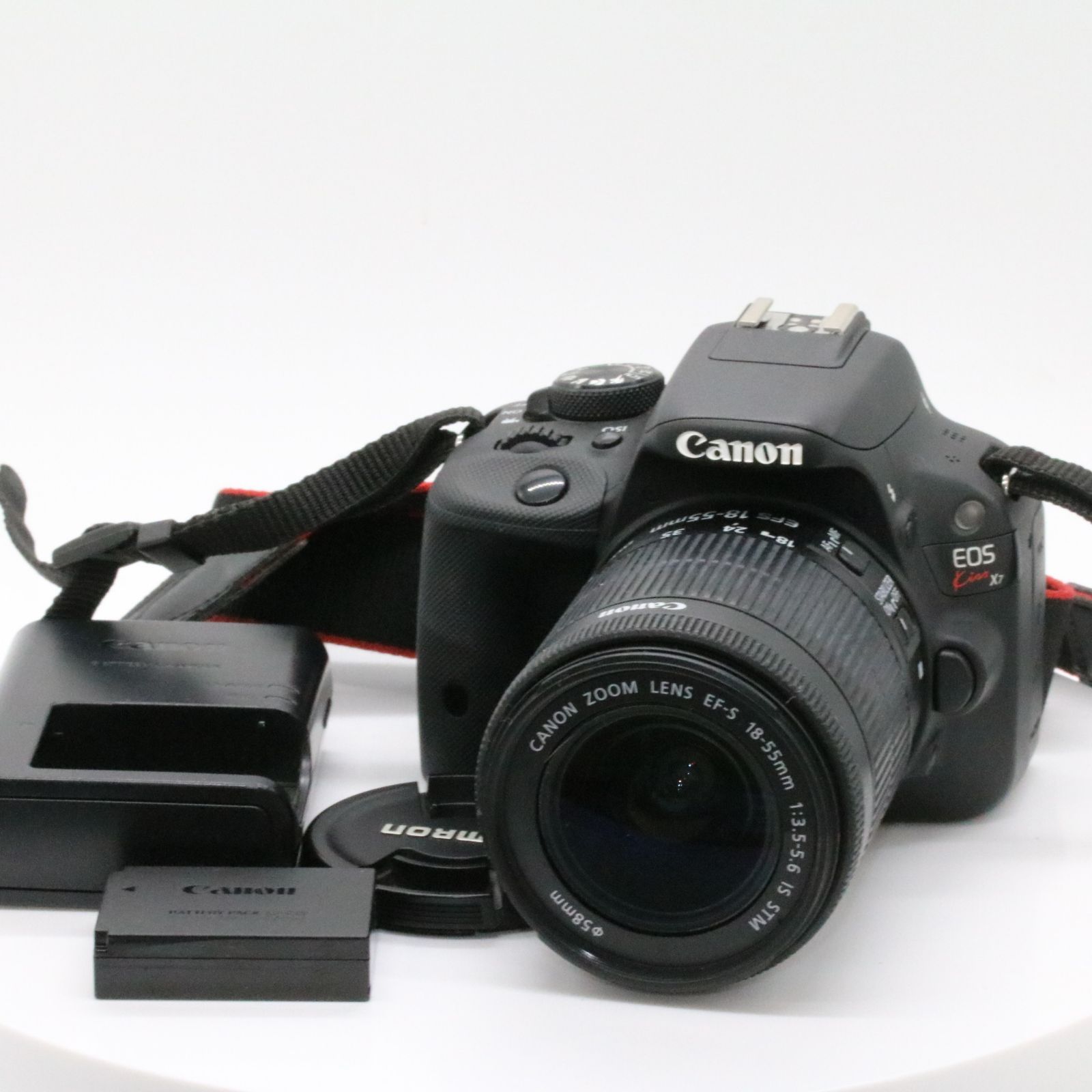 並品 Canon デジタル一眼レフカメラ EOS Kiss X7 レンズキット EF-S18-55mm F3.5-5.6 IS STM付属  KISSX7-1855ISSTMLK