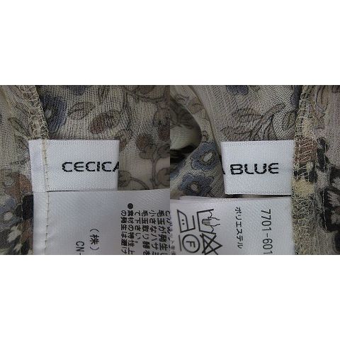 セシカブルー CECICA BLUE ブラウス 七分袖 モックネック チュニック丈