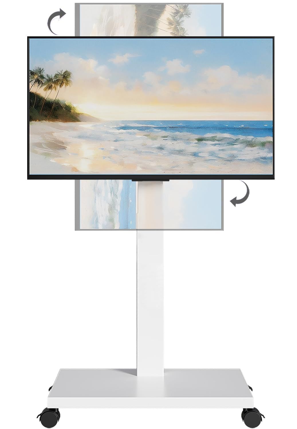 在庫処分 壁寄せ tvスタンド キャスター付き ハイタイプ 移動式 tv stand テレビ台 テレビスタンド 壁掛け 横向き 縦向きローテーション VESA|幅 100-600mm|高さ 100-400mm Neothm 荷重 50kg 高さ調節 左右±