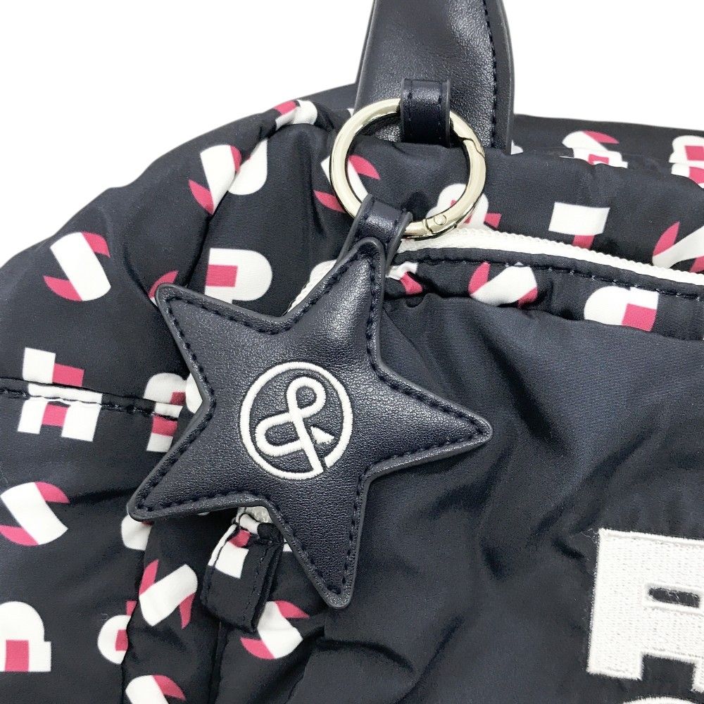 AND PER SE アンパスィ カートバッグ ロゴ総柄 ネイビー系