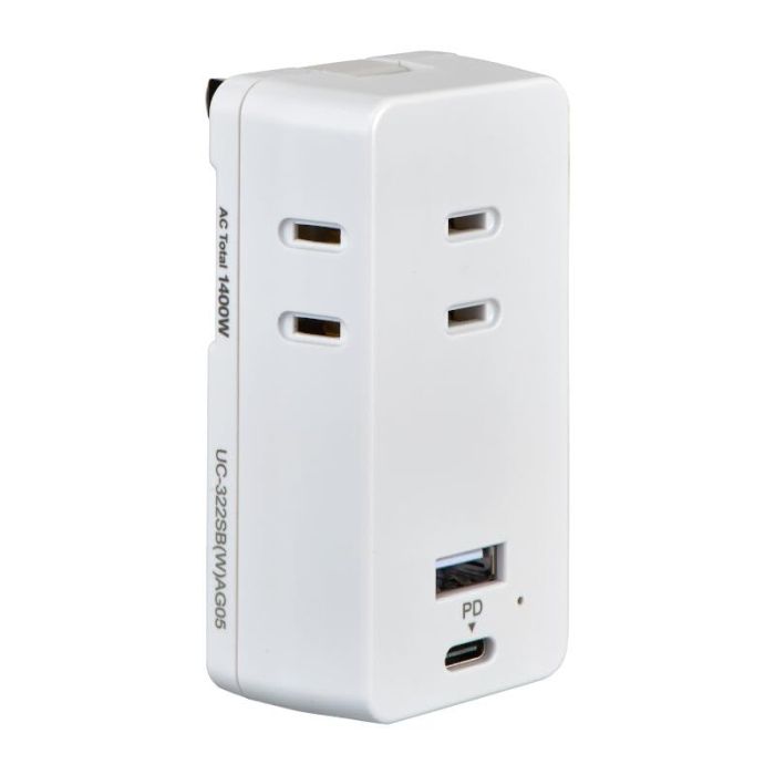 【新品・2営業日で発送】エルパ(Elpa) USBタップPD20W(UC-322SB(W))