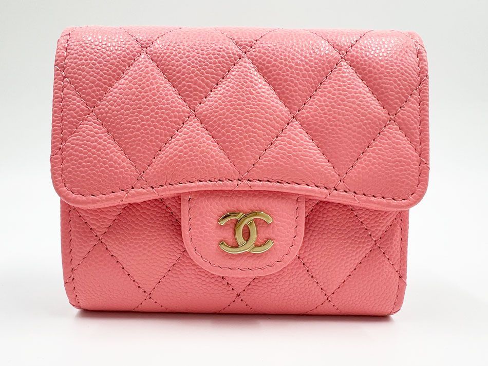 CHANEL シャネル マトラッセ グレインドカーフスキン 3つ折り財布  