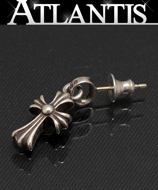 CHROME HEARTS 銀座店 クロムハーツ ベイビーファットクロス ドロップ ピアス メンズ シルバー SV925 98973